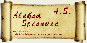 Aleksa Stišović vizit kartica